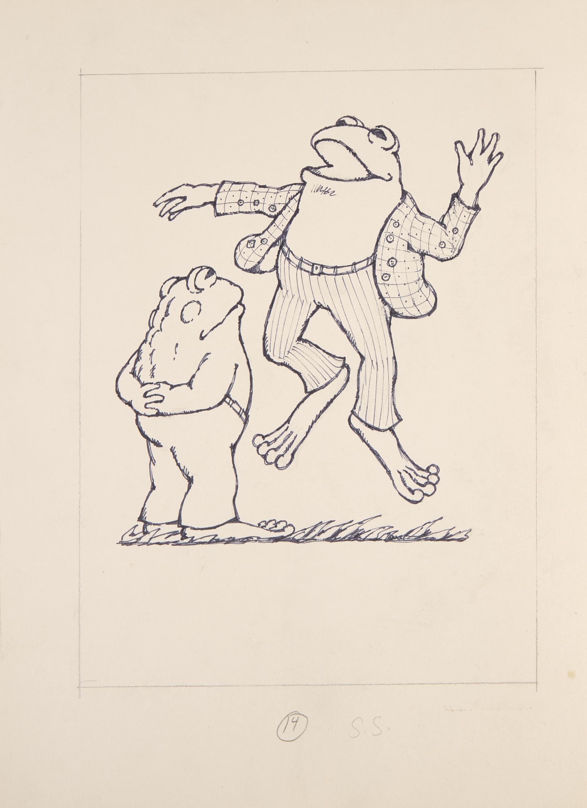 [Children's & Illustrated] Lobel, Arnold. Original Illustration of Frog and Toad