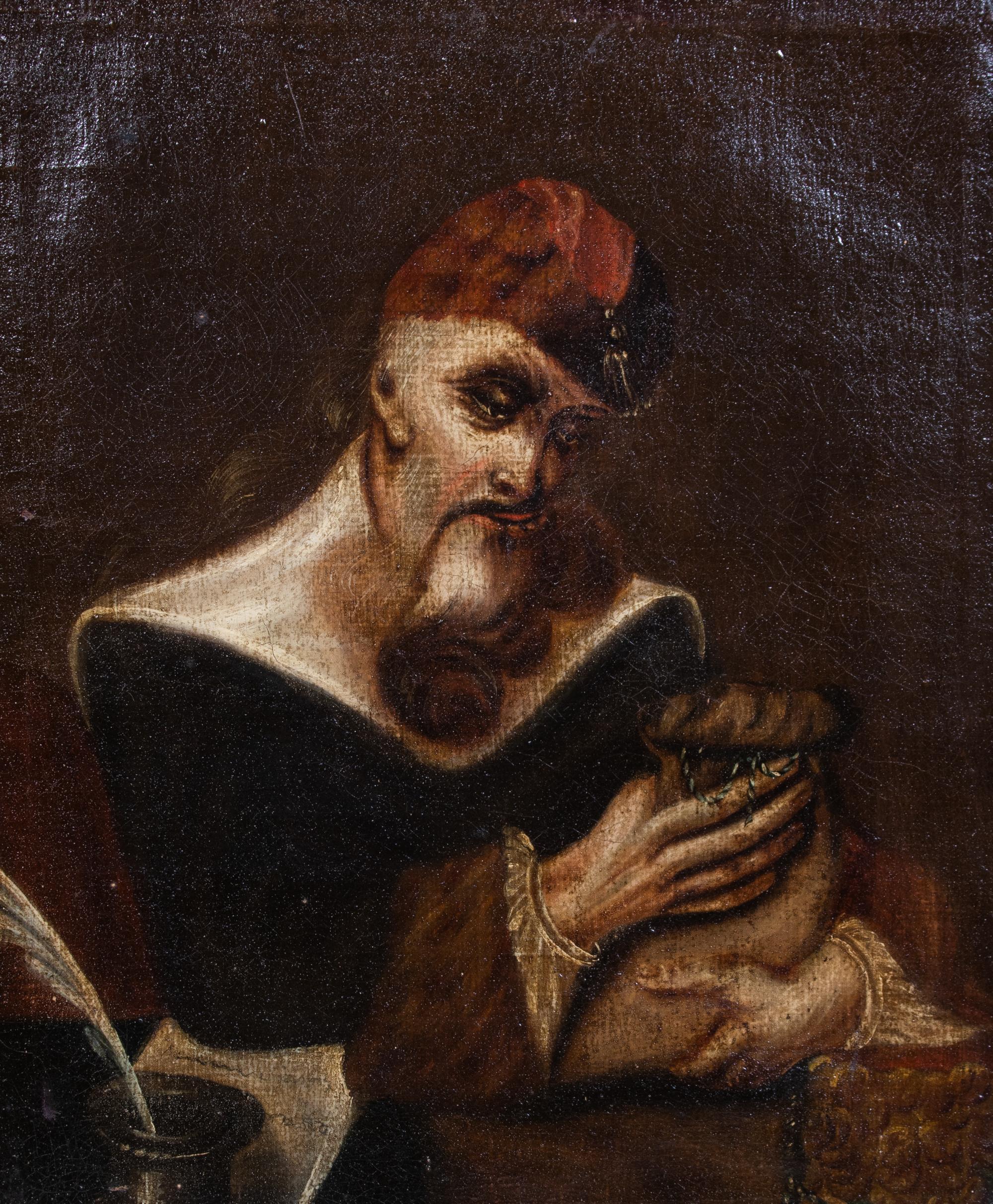 Continental School, Probably 18th Century The Miser oil on canvas