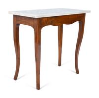 An Italian Burl Walnut Table with a Specimen Marble Top