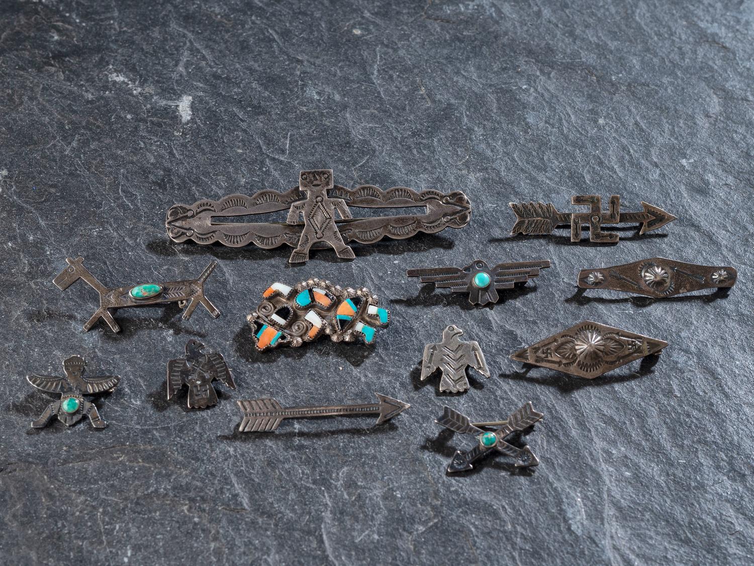 Collection of Navajo and Zuni Curio Pins