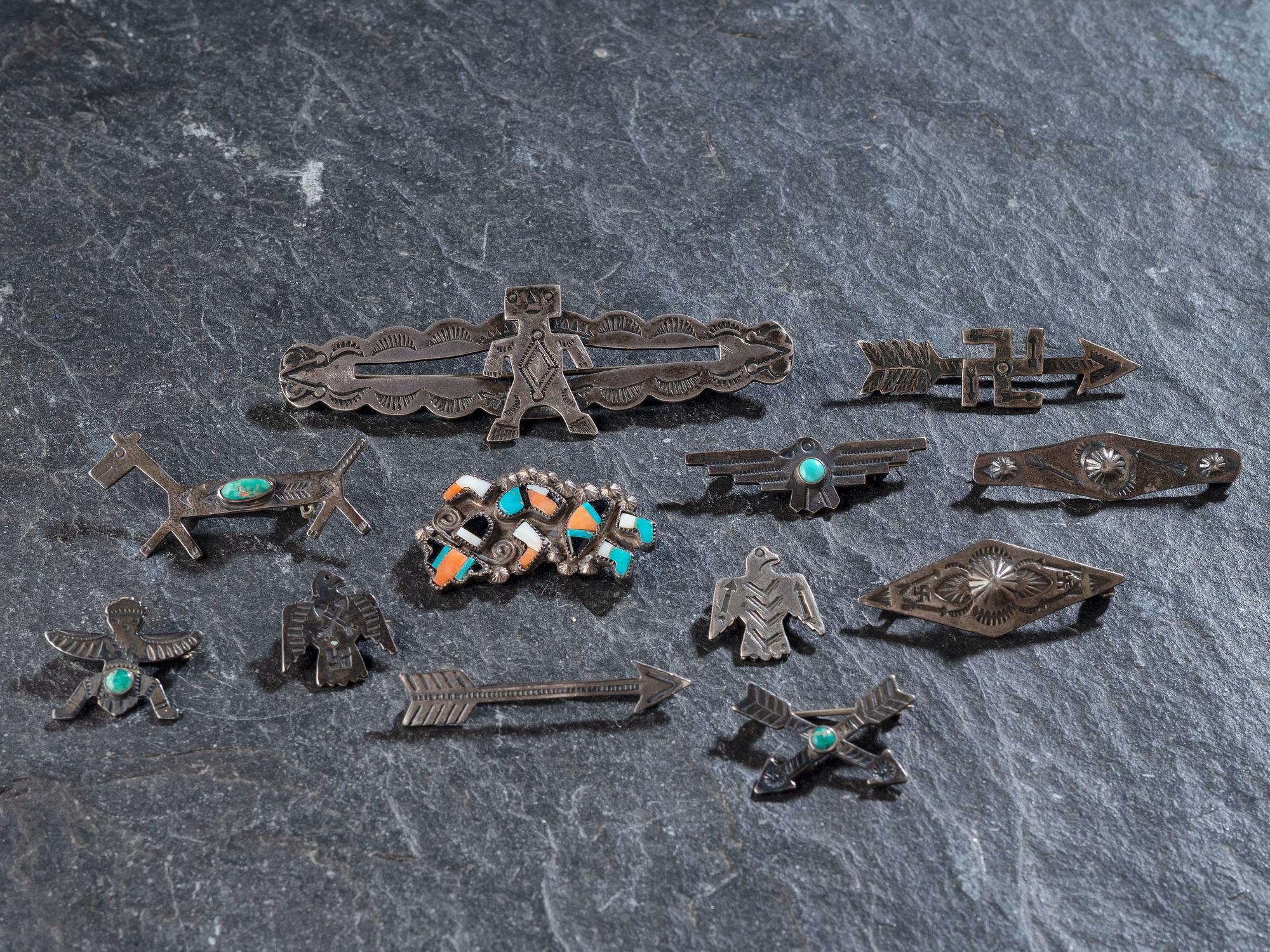 Collection of Navajo and Zuni Curio Pins