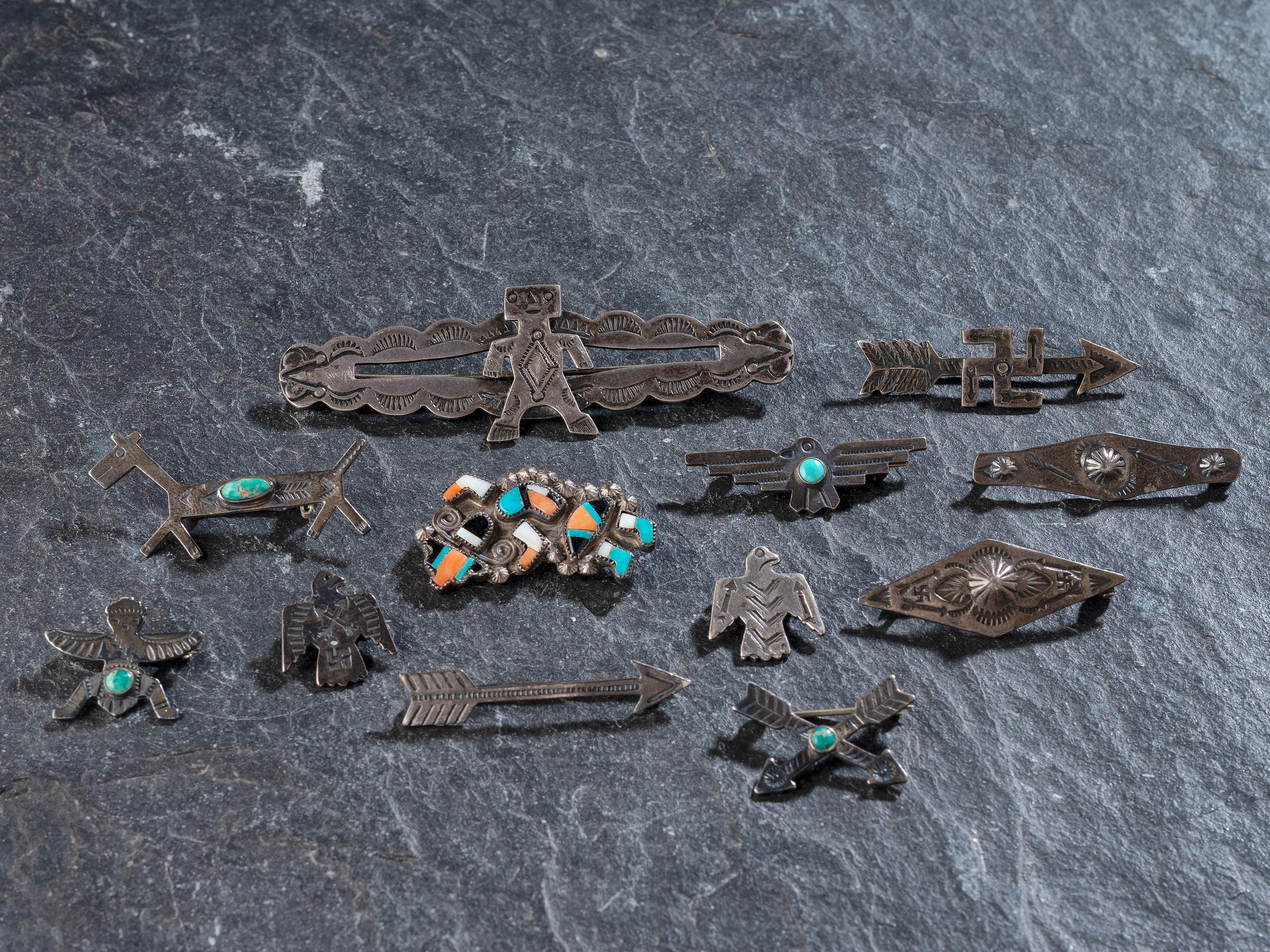 Collection of Navajo and Zuni Curio Pins