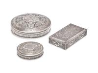 A Group of Three Persian Silver Boxes