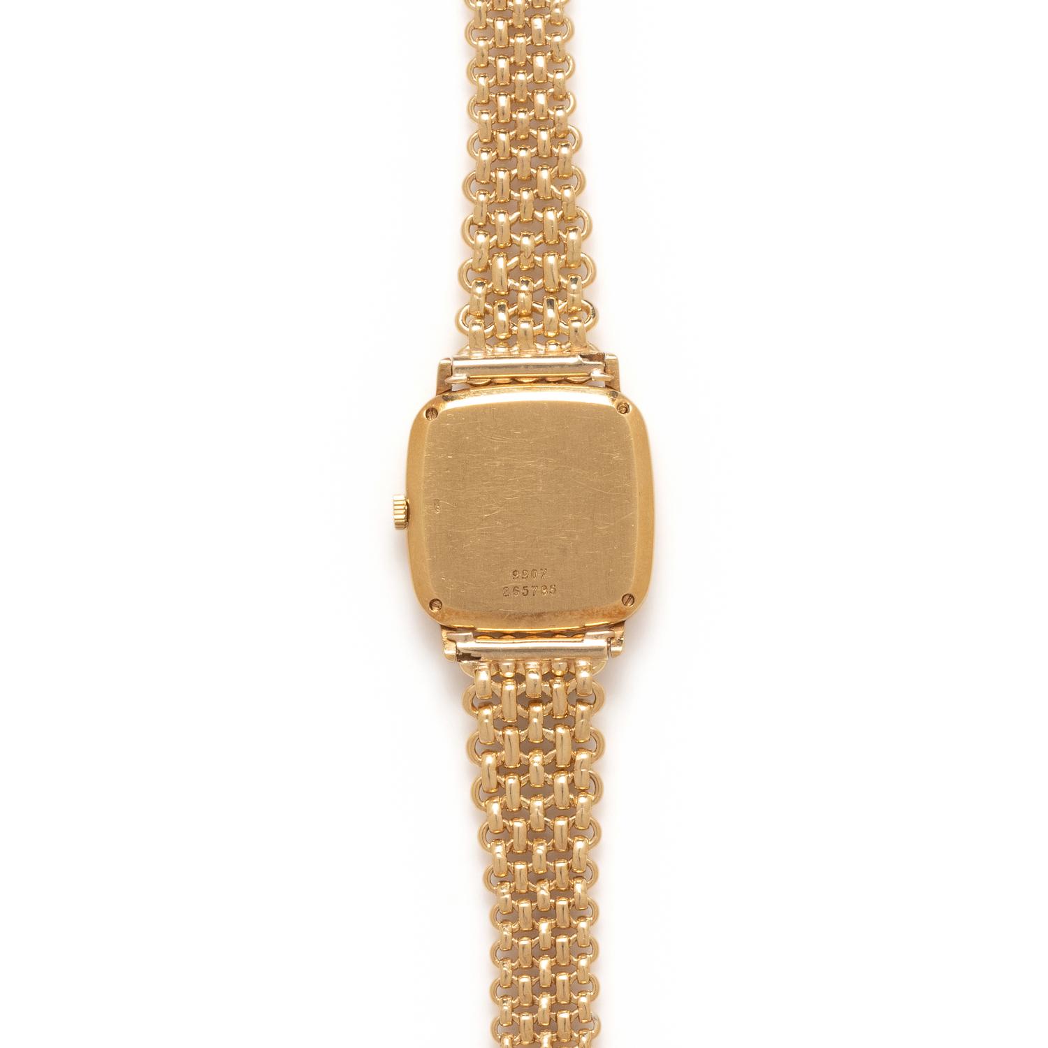 PIAGET, REF. 9907 18K YELLOW GOLD, LAPIS LAZULI AND DIAMOND WATCH