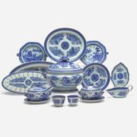 A group of fifteen Chinese Export Blue Fitzhugh porcelain tablewares circa 1800