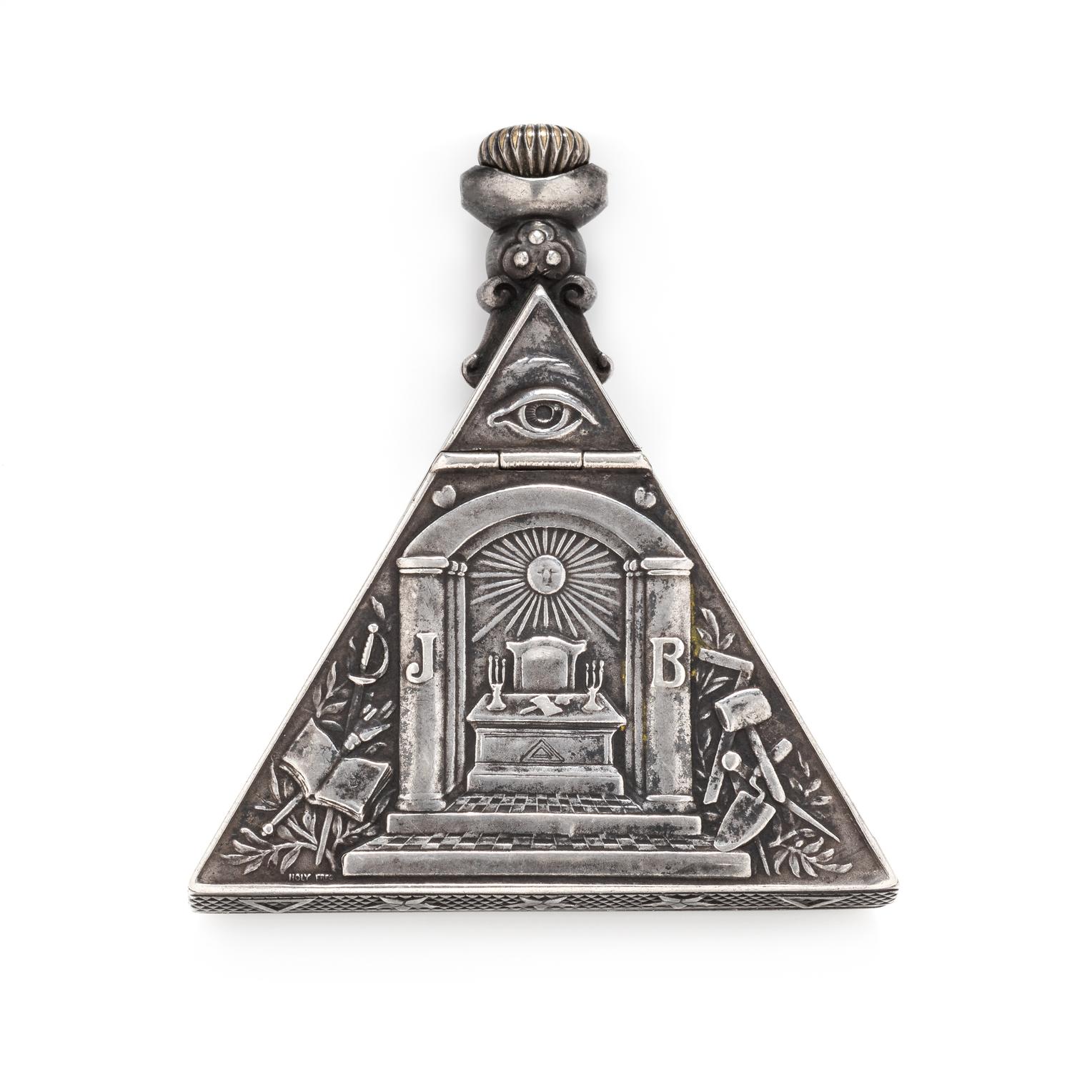 Tempor Watch Co., Silver and Paste Masonic Pocket Watch
