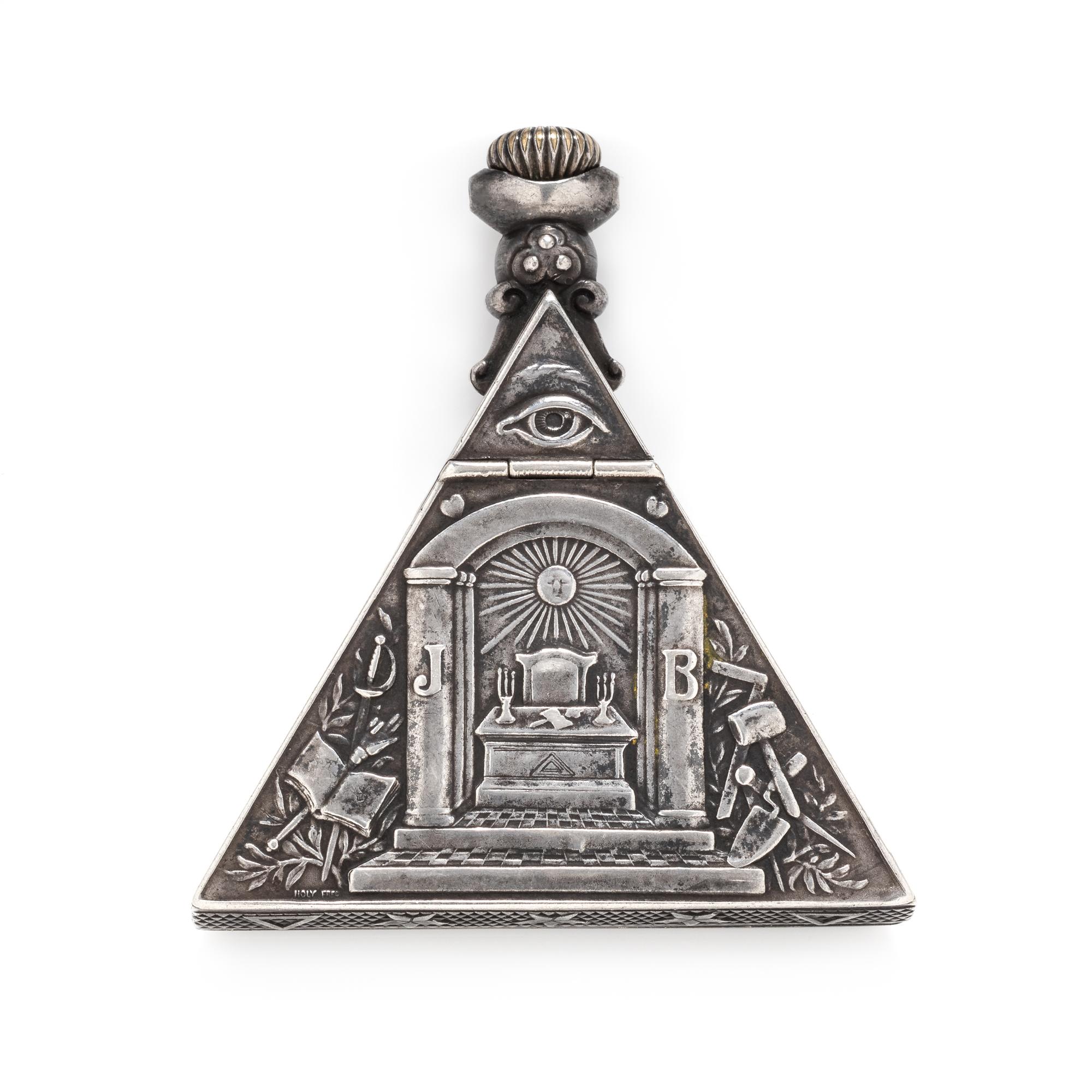 Tempor Watch Co., Silver and Paste Masonic Pocket Watch