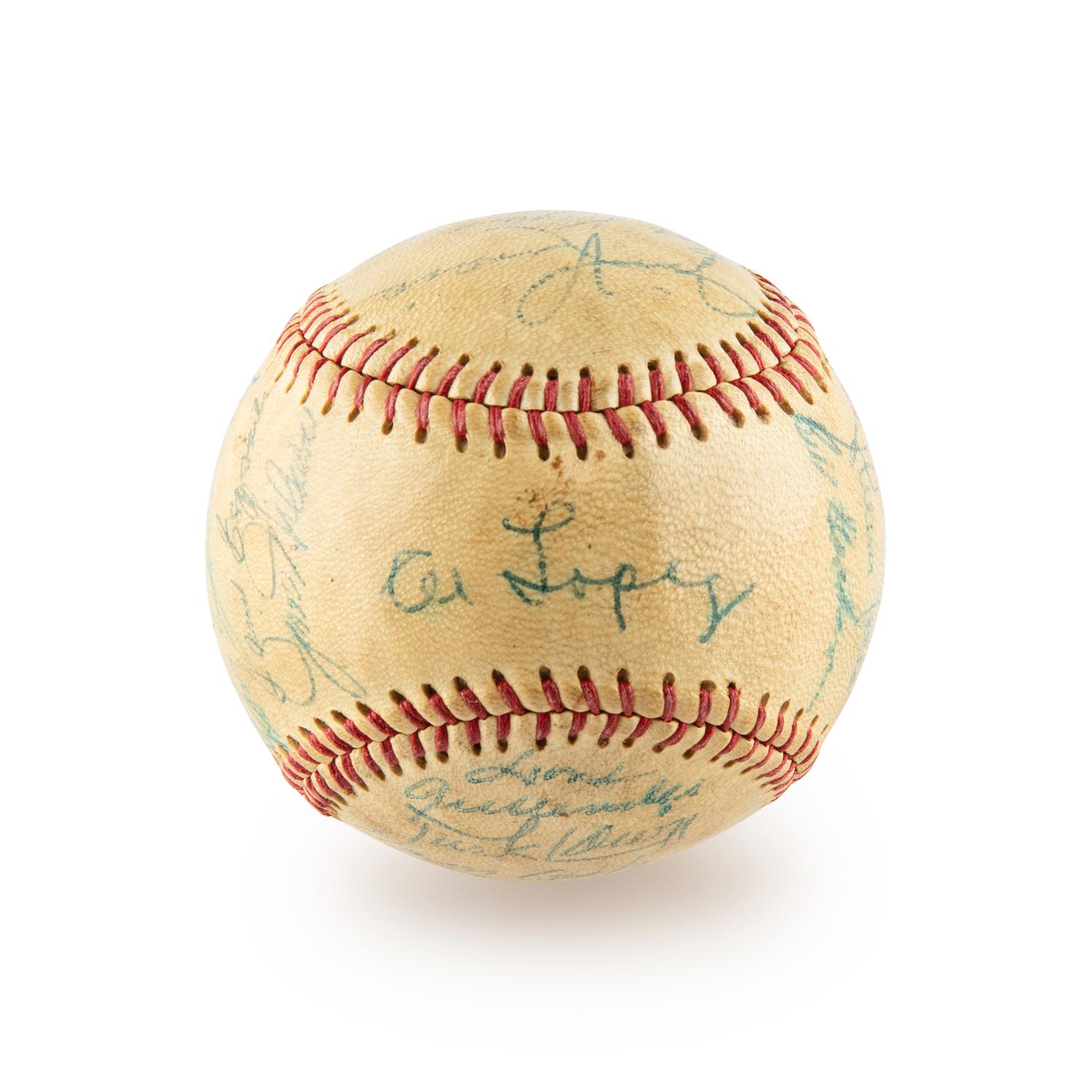A 1958 Chicago White Sox Team Signed Autograph Baseball Including Nellie Fox (Beckett Authentication Services) - 29 Signatures