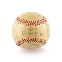 A 1958 Chicago White Sox Team Signed Autograph Baseball Including Nellie Fox (Beckett Authentication Services) - 29 Signatures