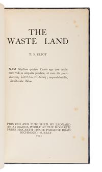 ELIOT, T. S. (1888-1965). The Waste Land . Richmond: By Leonard and Virginia Woolf at the Hogarth Press, 1923.