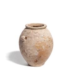 An Egyptian Miniature Limestone Lug Handled Jar