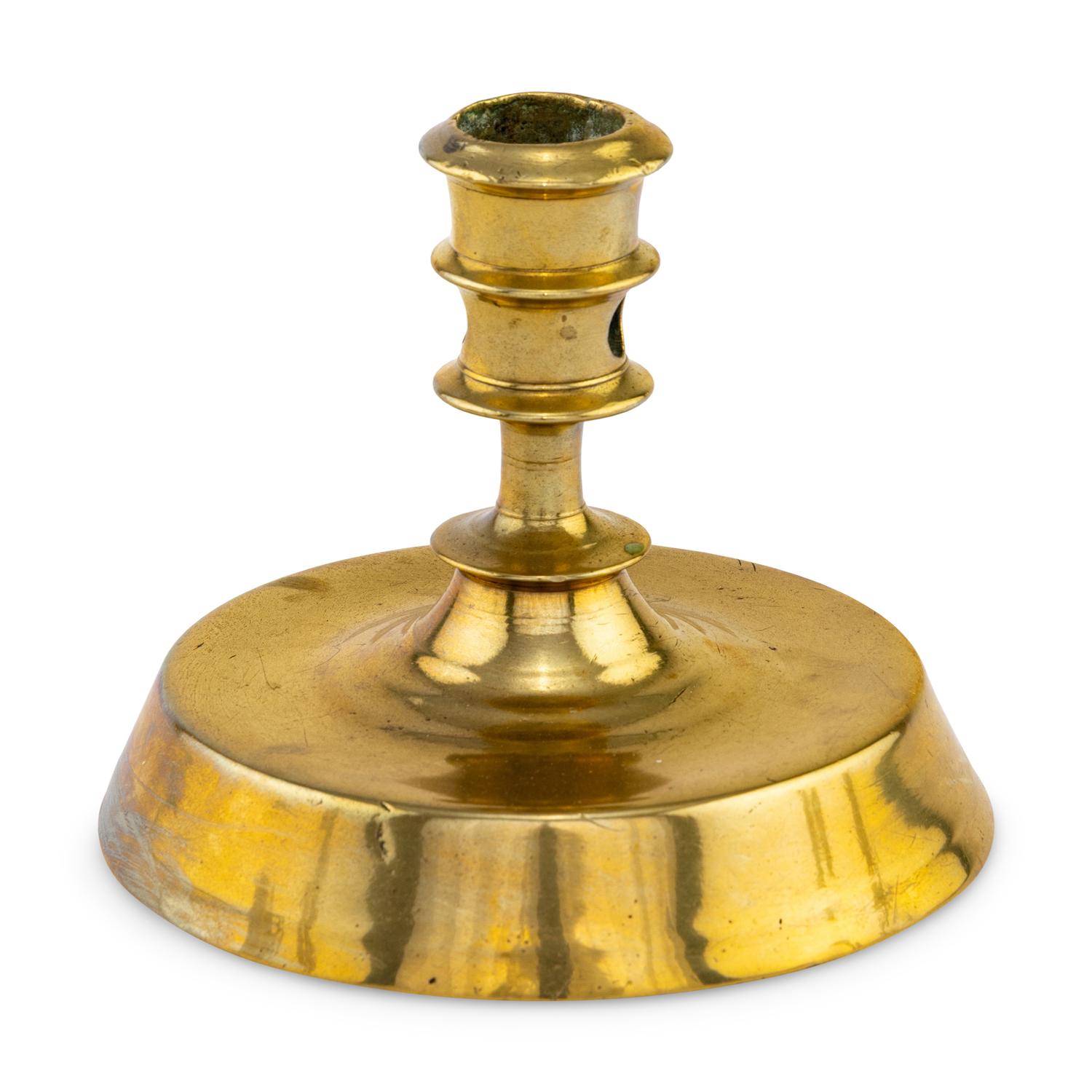 A Spanish Brass Candlestick