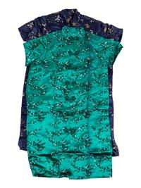 Two Chinese Embroidered Silk Lady's Short Sleeve Coats