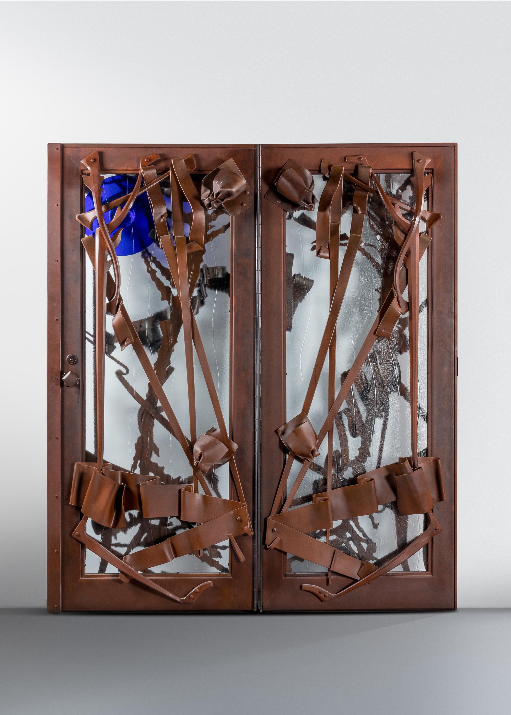 Important Entrance Doors, 2004 glass elements executed by Martin Blank