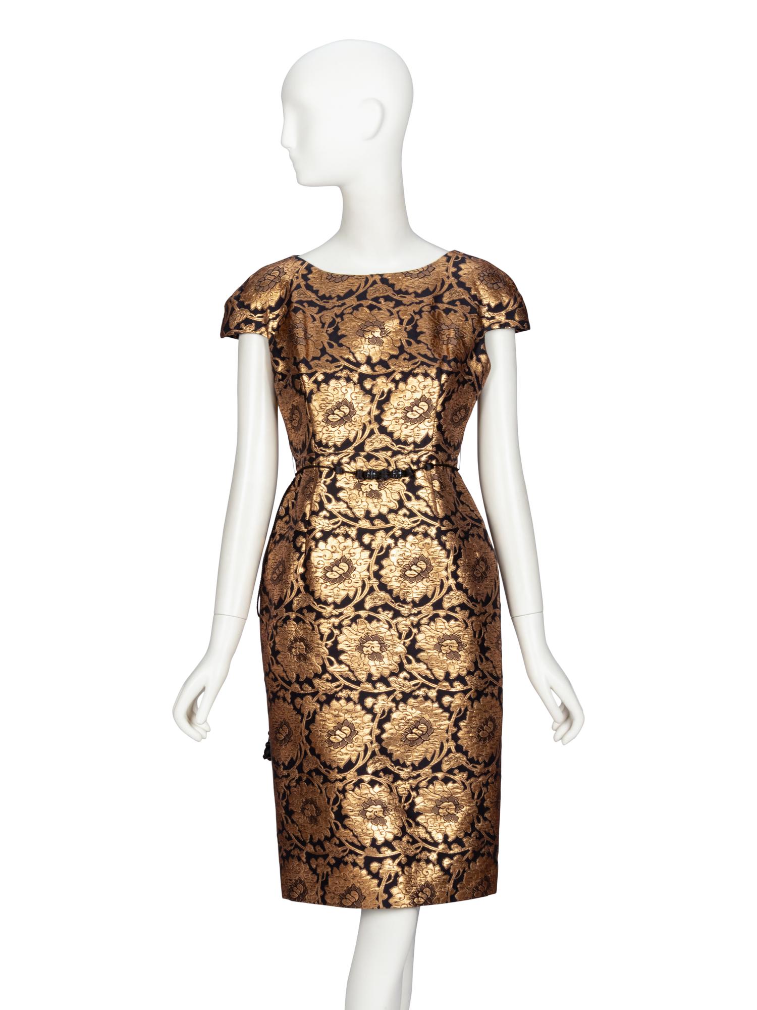 Christian Dior by John Galliano , Gold Brocade Cocktail Dress, 2009