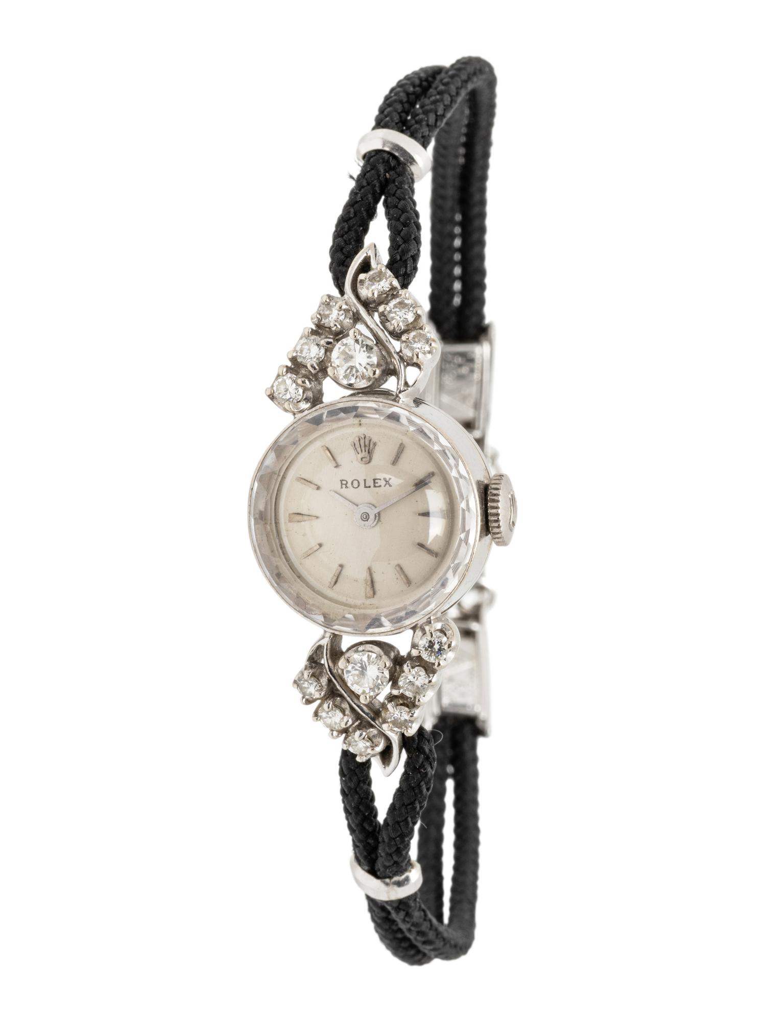 ROLEX, 14K WHITE GOLD AND DIAMOND WATCH