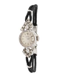 ROLEX, 14K WHITE GOLD AND DIAMOND WATCH