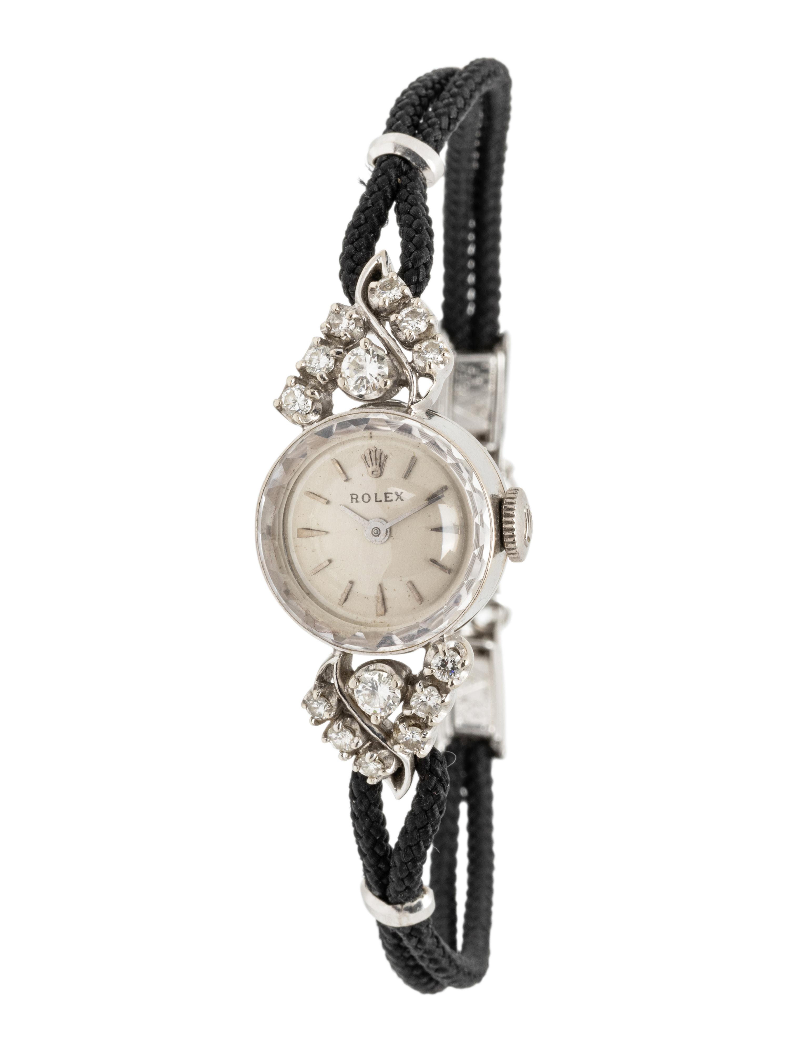 ROLEX, 14K WHITE GOLD AND DIAMOND WATCH
