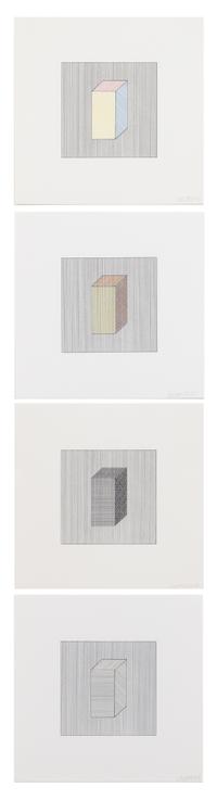 Sol LeWitt, (American, 1928-2007) , Twelve Forms Derived From a Cube, 1984 (complete portfolio of 48 screenprints with title and justif