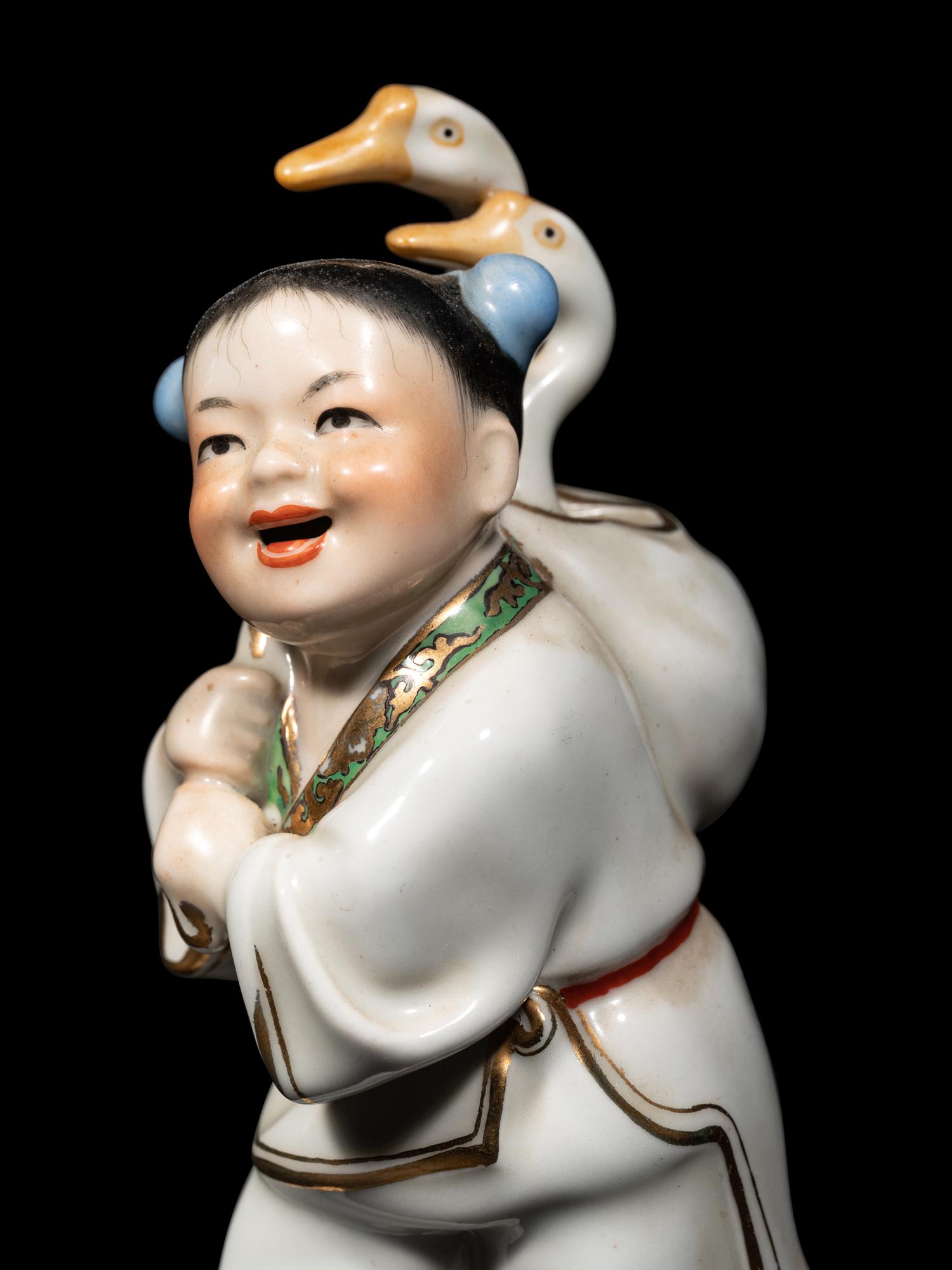 Two Chinese Famille Rose Porcelain Figures