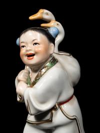 Two Chinese Famille Rose Porcelain Figures
