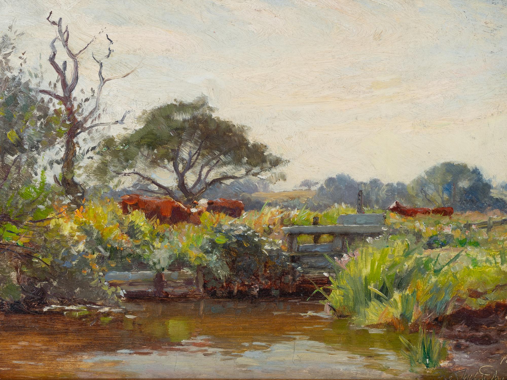 Cattle Crossing a Bridge