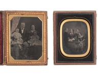 [EARLY PHOTOGRAPHY]. 10 daguerreotypes and ambrotypes of parents and/or grandparents with children.