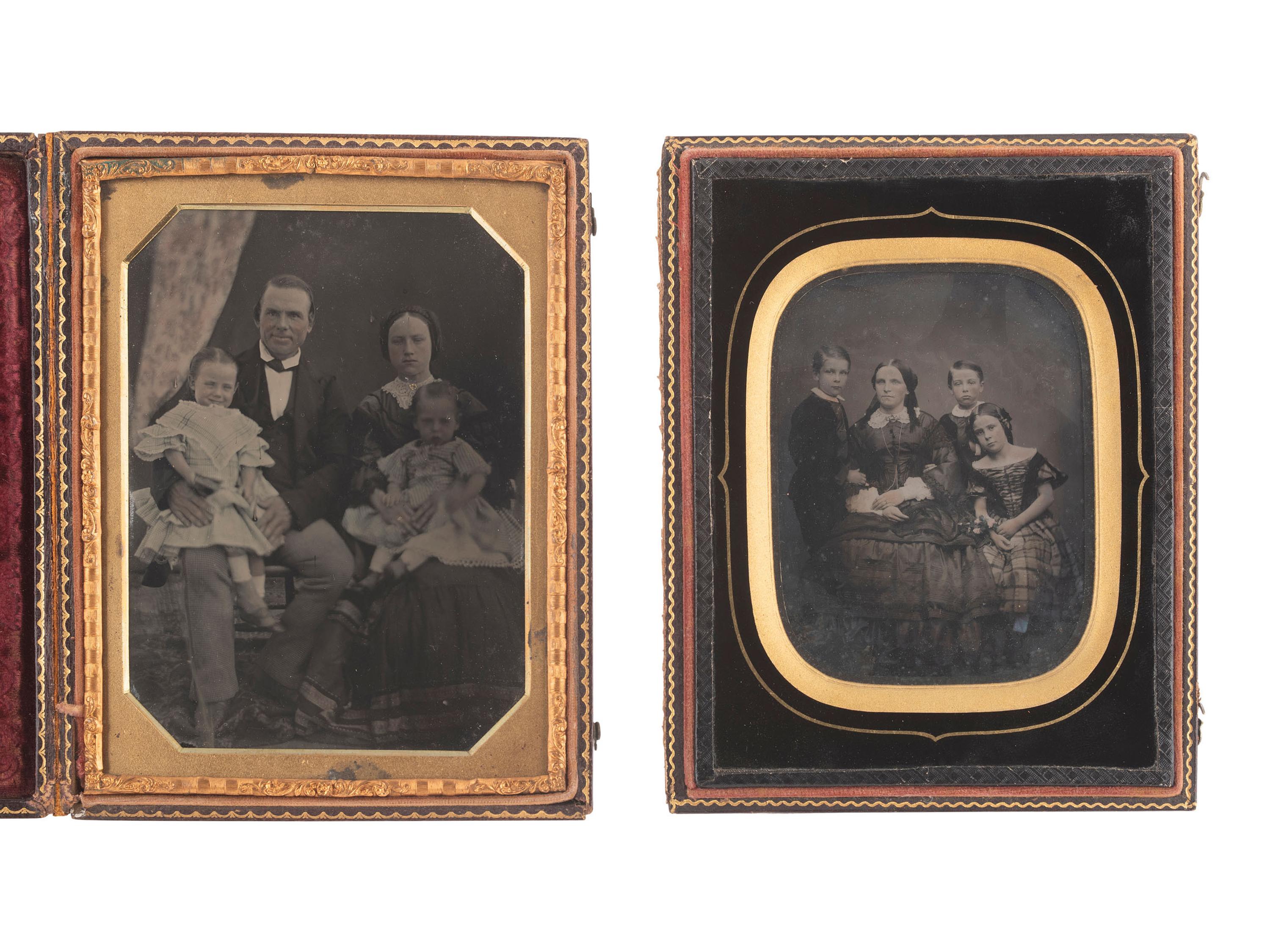 [EARLY PHOTOGRAPHY]. 10 daguerreotypes and ambrotypes of parents and/or grandparents with children.