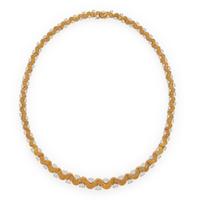 Oscar Heyman, Yellow Gold and Diamond Ribbon Necklace