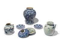 A Group of Blue and White Porcelain Articles