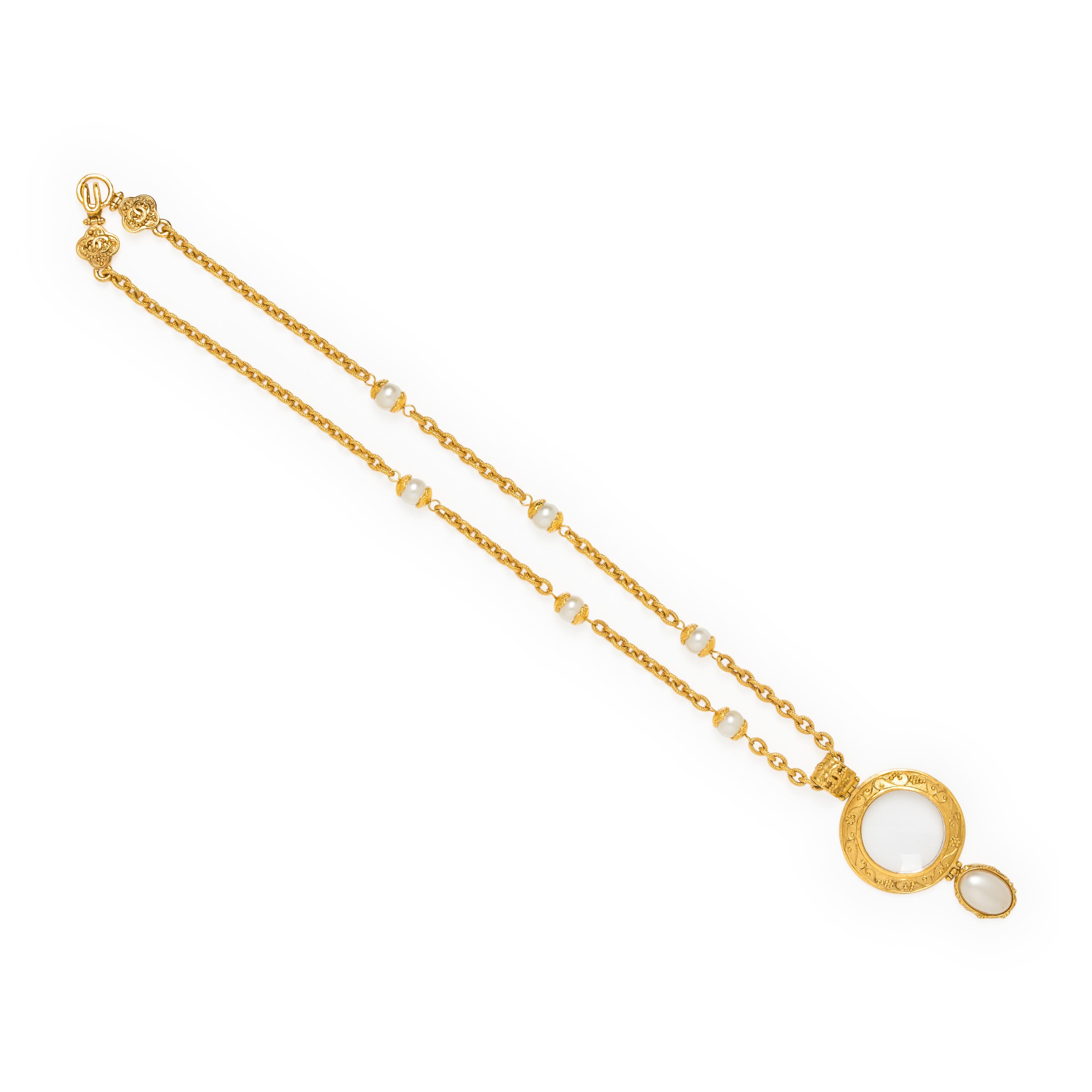 Chanel, Station Necklace with Magnifying Glass Pendant
