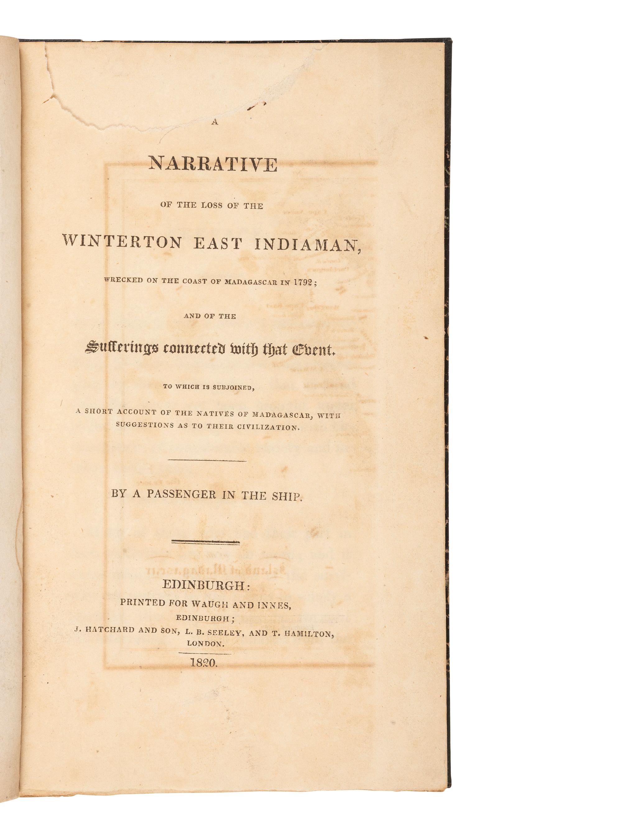 [SHIPWRECKS - BRITISH]. A group of 19th-century works about British shipwrecks, comprising: