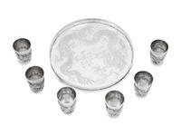 A Chinese Silver 'Dragon' Cocktail Service