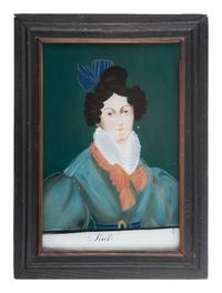 Four Reverse-Painted Glass Portraits