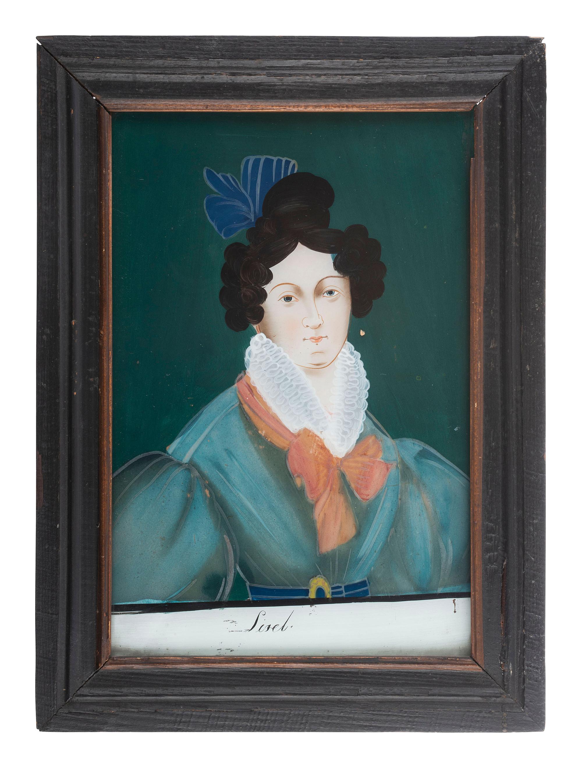 Four Reverse-Painted Glass Portraits