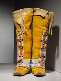 Arapaho Beaded Hide Leggings and Moccasins