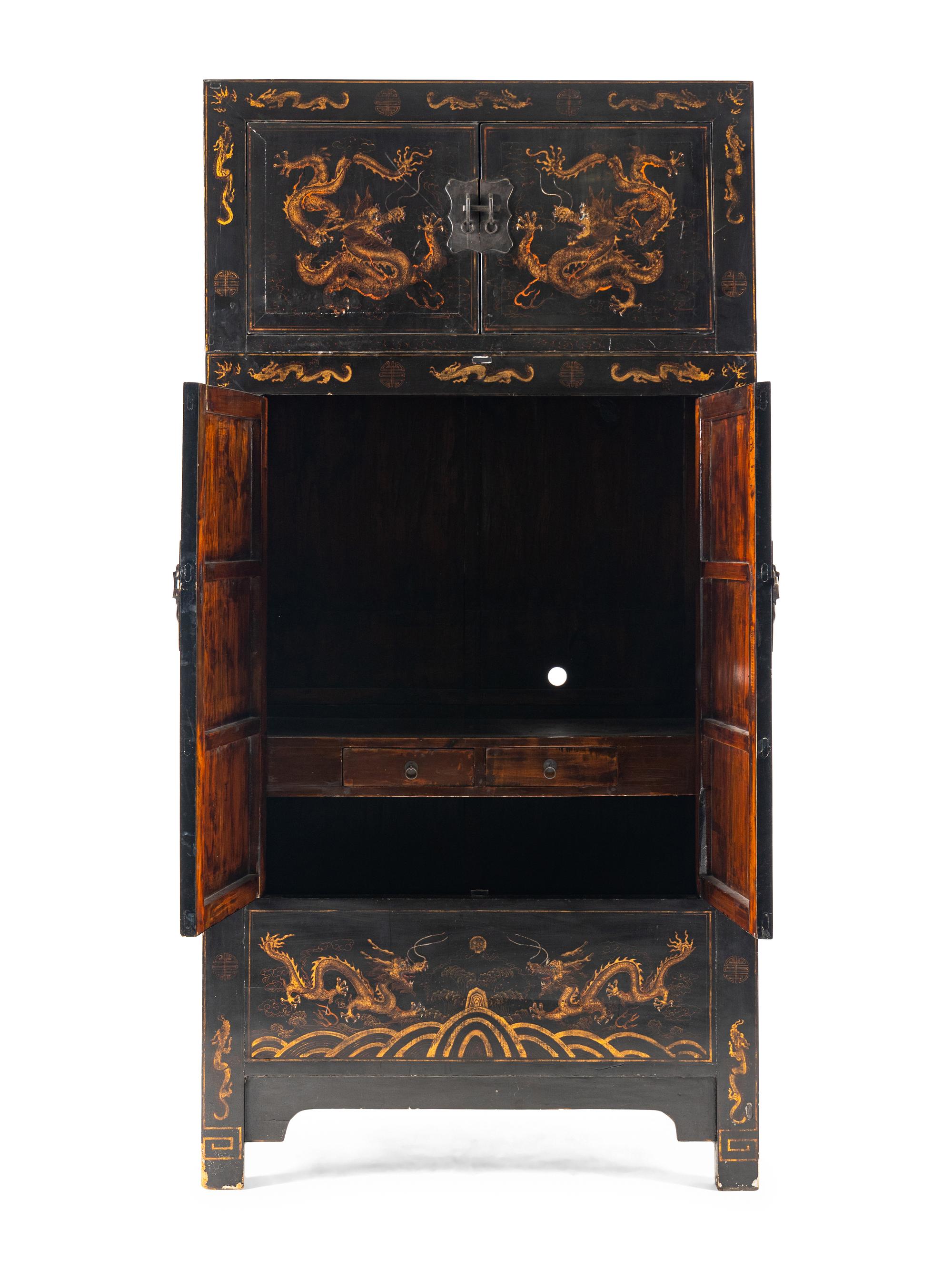 A Chinese Lacquered Armoire