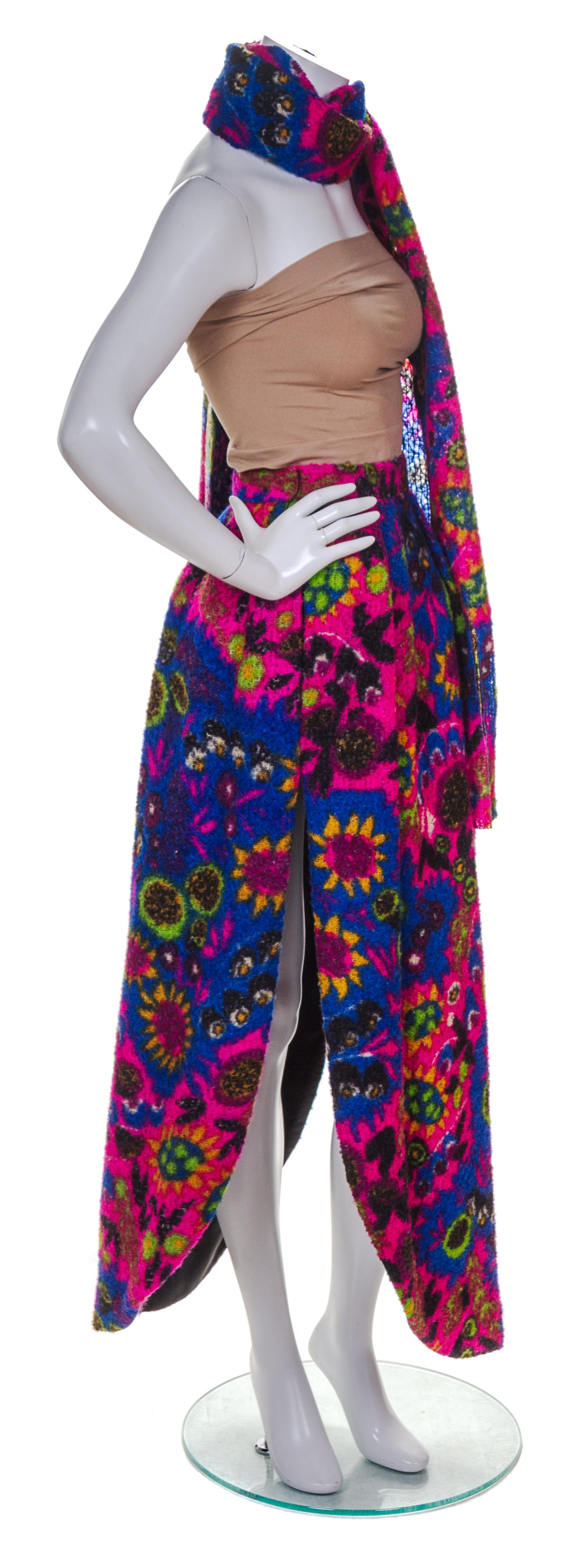 A Pierre Cardin Multicolor Wool Evening Skirt,