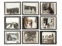 [WESTERN AMERICANA]. A group of magic lantern slides with Native American and western subject matter, including: