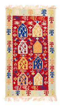 A Turkish Kilim Silk Rug 5 feet 6 inches x 3 feet 8 inches. — CIRCA 1930