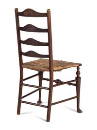 A Set of Six English Provincial Rush-Seat Dining Chairs