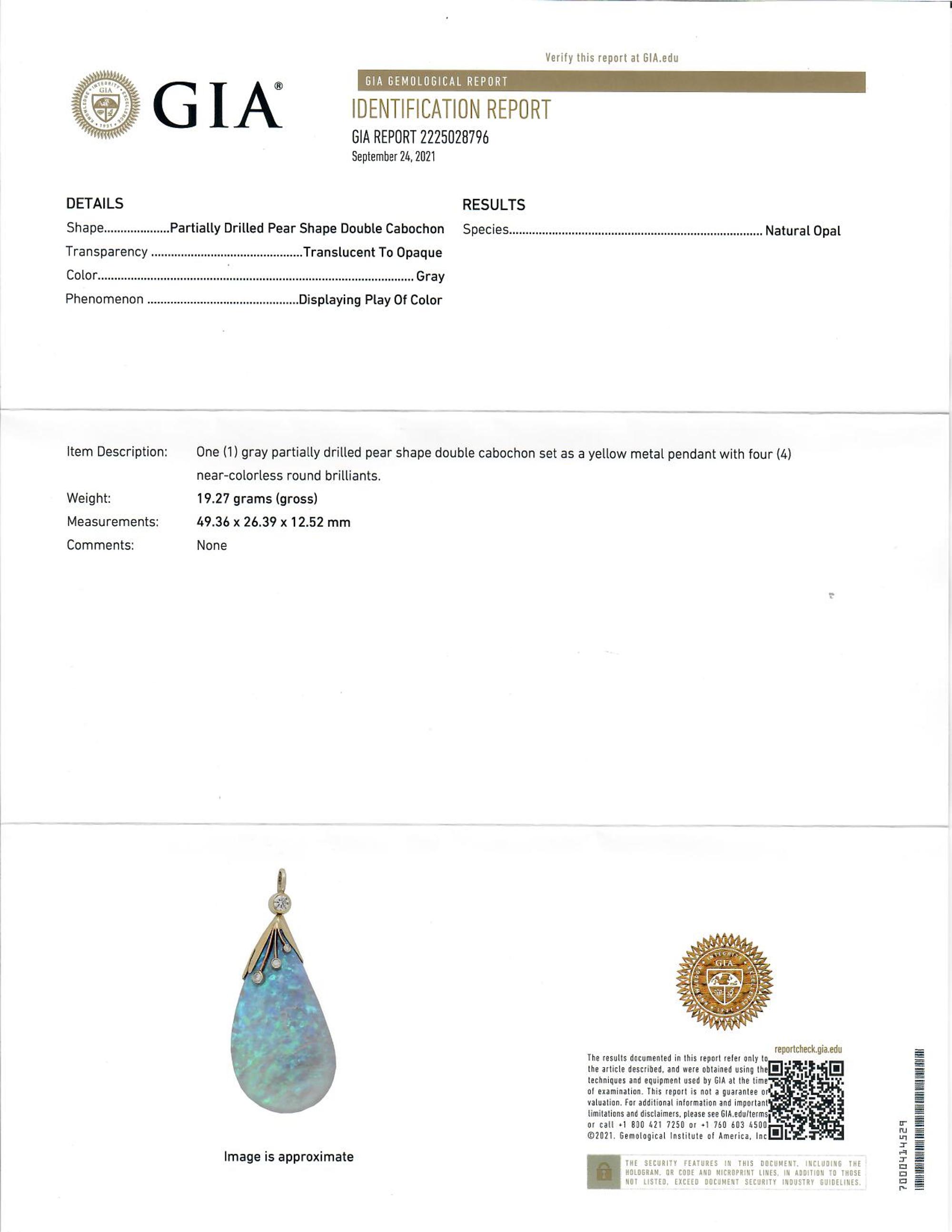 OPAL AND DIAMOND PENDANT