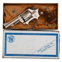 **Smith & Wesson Model 43 Nickel Plated in Box with Accessories