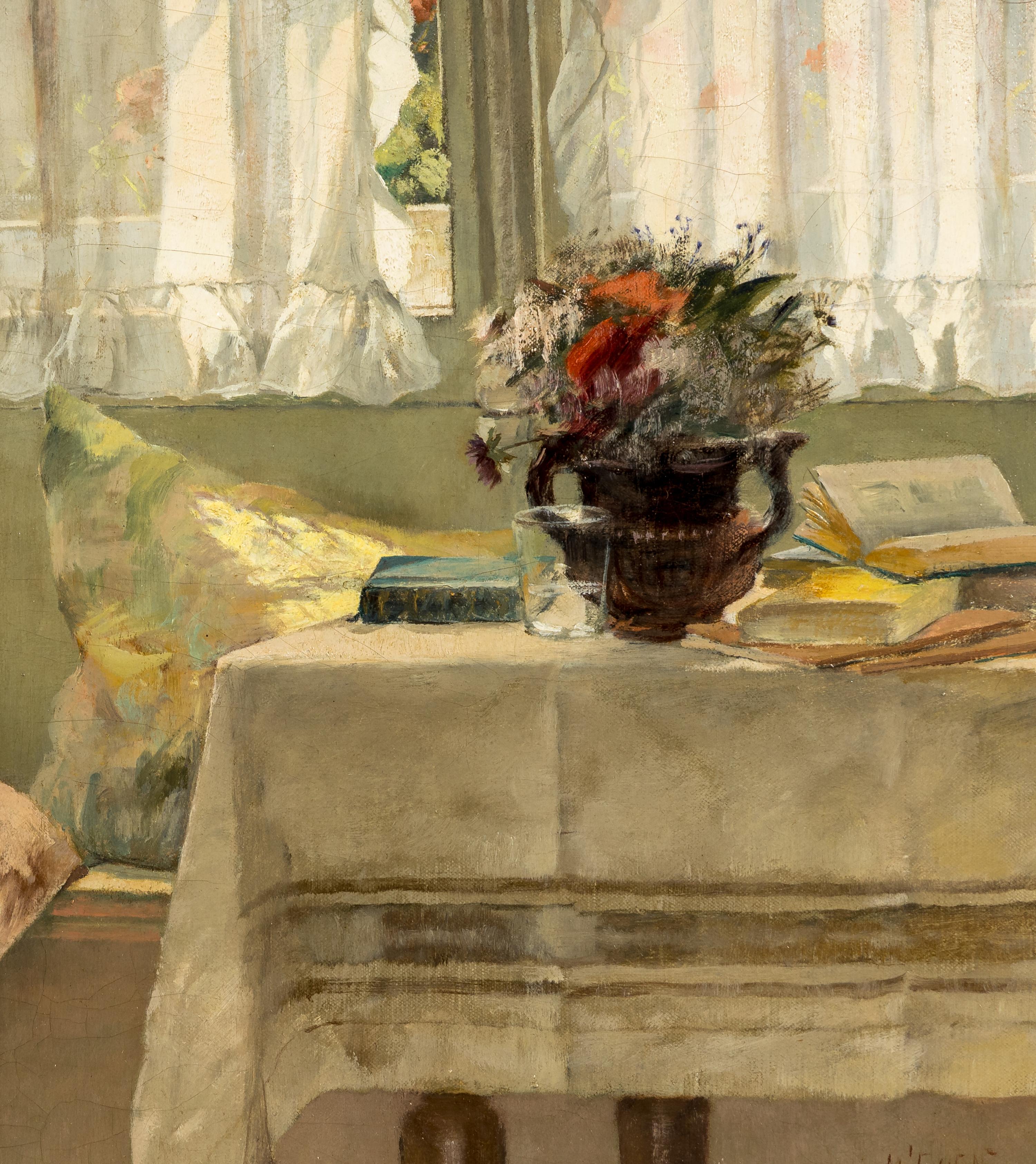 A Young Girl Reading by the Window