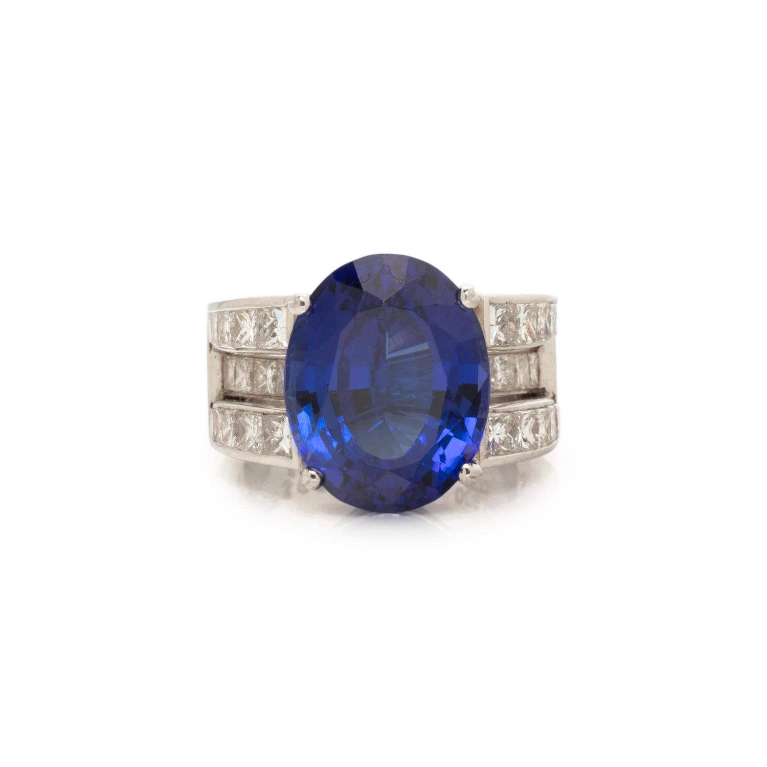 TANZANITE AND DIAMOND RING