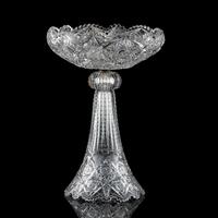 A Brilliant-Period Cut Glass Three-Part Compote