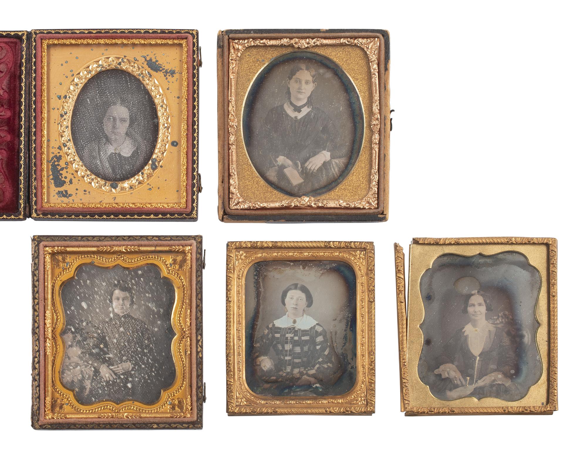 [EARLY PHOTOGRAPHY]. 33 sixth plate daguerreotypes of attractive women of varying ages.