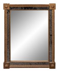 A Continental Faux Marble and Parcel Gilt Mirror