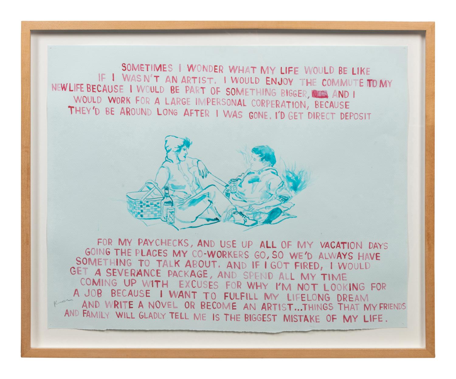 Untitled (I had a wonderful childhood ), 2006, Untitled (sometimes I wonder...), 2005 , and Untitled (Miller A little higher) , 2006 (a group of three works)