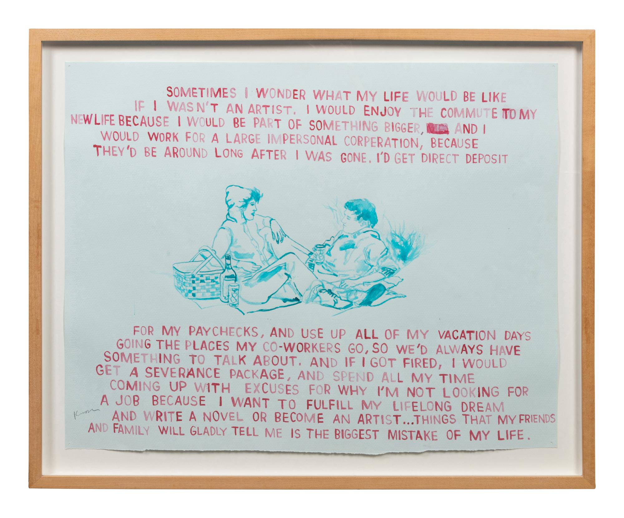 Untitled (I had a wonderful childhood ), 2006, Untitled (sometimes I wonder...), 2005 , and Untitled (Miller A little higher) , 2006 (a group of three works)